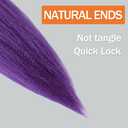 Osuntress Purple Hair Extensions 30 Inch 4 Packs, Long Pre Stretched Braiding Hair for Kids Braids, Dark Purple Synthetic Fiber total 60 Inch