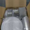 FOCUSLINE 600 Ct Silver Dinnerware Set for 100 Guests - Silver Rimmed White Disposable Plastic Plates, Includes 100 Dinner & Salad Plates, Cups, Cutlery Set for Wedding Parties (100 Guests, Silver)