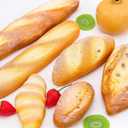 Woration 6pcs Fake Bread Set Decoration Realistic Loaves Artificial French Loaf Dessert Faux Food for Home Kitchen Bakery Display Photography Prop