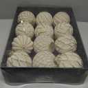 12PCS Beige Velvet Ornaments - Christmas Balls Ornaments - 80mm Glitter Christmas Tree Decoration with a Delicate Gift Box for Xmas Holiday Decorations