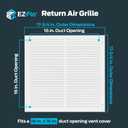 EZ-FLO 16 x 16 Inch (Duct Opening) Return Air Vent Cover for Wall or Ceiling, Solid Steel Return Air Grille, HVAC Vent Cover, White, 61641