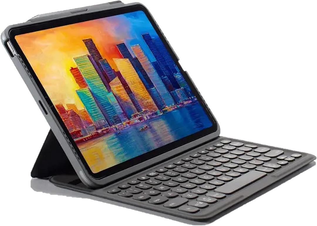 ZAGG Pro Keys Detachable Case and Wireless Keyboard for Apple iPad Pro 12.9, Multi-Device Bluetooth Pairing, Backlit Laptop-Style Keys, Apple Pencil Holder, 6.6ft Drop Protection - Charcoal