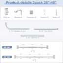 Hei!Dear 2 Pack Blackout Curtain Rod for Windows 28 to 48 inch (2.33-4Ft), Wrap Around Room Darkening Curtain Rods, 5/8" Samll Adjustable Modern Decorative Window rod,Silver