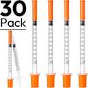 U-100 1ml 30G 5/16" Disposable Syringes, 30Pack