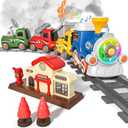 MORECOLL Train Set for Toddlers w/Steam, Music & Lights - First Choo Choo Train for Toddlers, Electric Train Set for Kids, Magnetic Train Toys, Christmas Birthday Gifts for Boys Girls