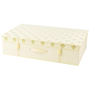 HANGERWORLD Wedding Dress Storage Box with Acid Free Tissue - Large, Ivory Gold Fleur de Lis Pattern