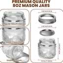 8 oz Glass Mason Jars with Airtight Lids and Bands,24 Pack with Labels &Tags, Half Pint Canning Jars for Honey, Jam, Candies, Jelly, Spice, DIY Crafts & Wedding Favors