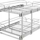 Rev-A-Shelf 2-Tier Kitchen Cabinet Pullout Shelf and Drawer Organizer Slide Out Pantry Storage Basket in Multiple Sizes, 18 x 22 In, 5WB2-1822CR-1, Chrome 