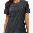 MAGCOMSEN Women's Workout Shirts Crewneck Short Sleeve Moisture Wicking Lightweight Tops for Gym Athletic Sports S