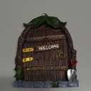 Miniature Fairy Garden Accessories Fairy Door and Windows for Trees, Glow in The Dark Yard Garden Sculpture Lawn Ornament Mini Garden Art Outdoor Decor Accessories with Lantern