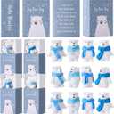 HyDren 24 Sets Mini Resin Bears Winter Appreciation Gifts Mini Polar Figurines with Container Micro Landscape Ornament Thank You Gifts for Employees Friends Bulk Team Valentines Funny Gift