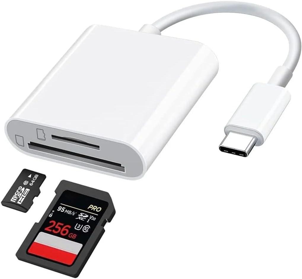 USB C SD Card Reader Dongle(2in1)Type-C Multiport Micro SD TF Camera Memory Adapter C Flash Drive 3.0 Macbook Pro Compatible for Galaxy S22 S23 Ultra LG Google Apple IPhone15 Pro Max Plus IPad Pro Air