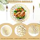 Sinmoe 100 Pack Disposable Paper Placemats Bulk 13 Inch Paper Charger Place Mat Party Charger Plates Table Place Mats for Dinner Wedding Birthday Baby Shower Spring Dining Tableware(Golden Print)