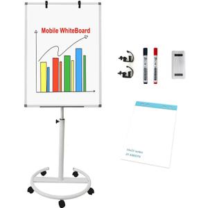 Mobile Dry Erase Board 36x24 Inches  Adjustable Rolling Whiteboard on Wheels, Stand Easel with Markers & Eraser, Includes 25-Sheet Paper Pad for Office, Classroom, Home Mobile Dry Erase Board 36x24 Inches  Adjustable Rolling Whiteboard on Wheels, Stand Easel with Markers & Eraser, Includes 25-Sheet Paper Pad for Office, Classroom, Home