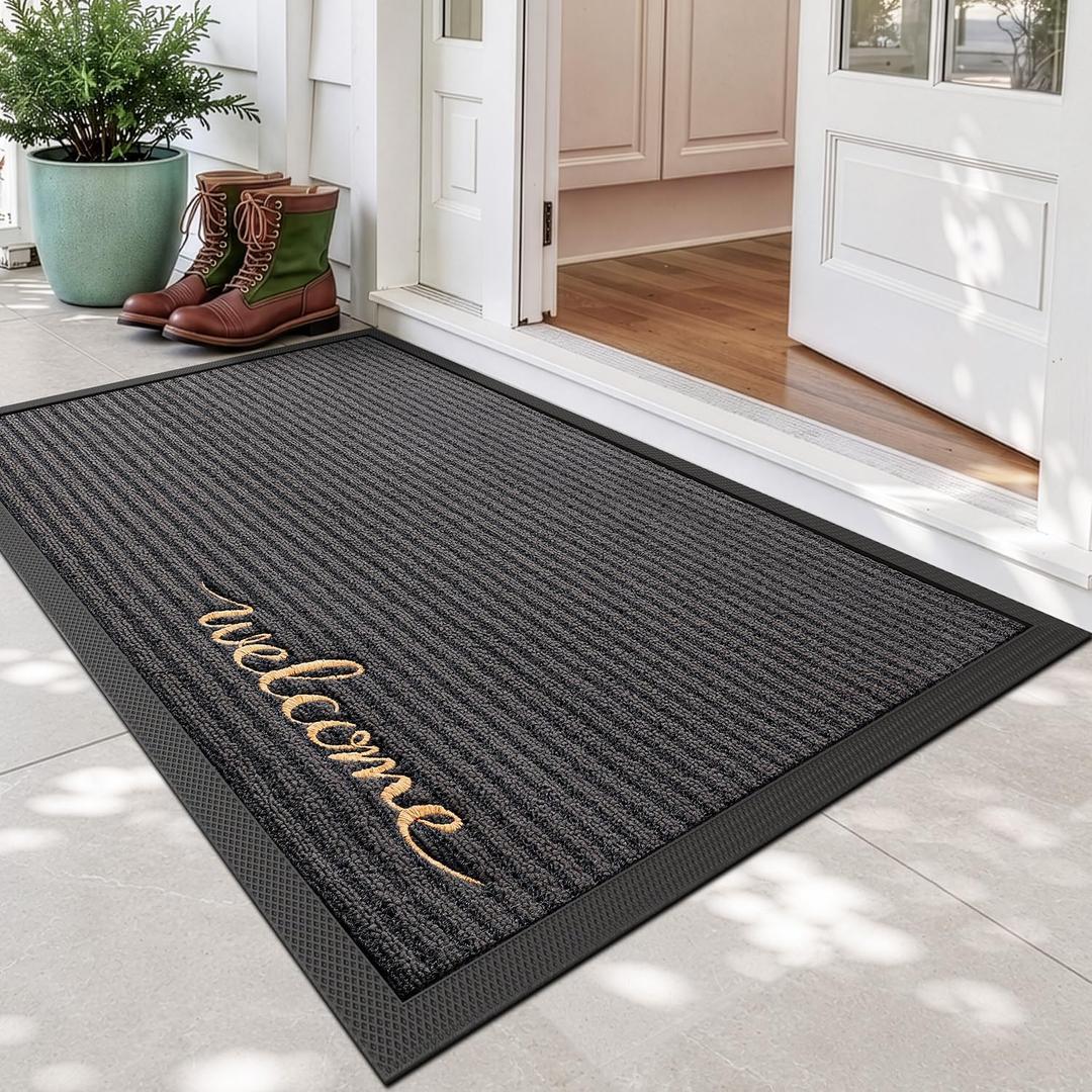 DEXI Front Door Mat Outside Entrance 36x60 Welcome Rubber Entry Doormat