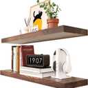 Habudda Floating Shelves Set of 2, Natural Pine Wood Shelf for Bathroom Bedroom Kitchen, 30 inch Long, Rustic Decor, Walnut