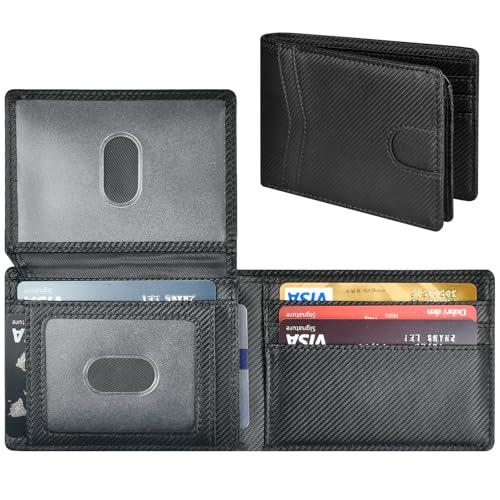 Fathers Day Dad Gifts - Slim Rfid Leather Wallet for Dad Men Husband Boyfriend Minimalist Travel Wallet Gifts Ideas from Daughter Son Children for Fathers Day Birthday Anniversary Valentines Christmas