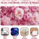 Desk Mat Desk Pad for Keyboard and Mouse, 31.5 x 15.7 in, Pink Peony Floral PU Leather Computer Protector, Non-Slip Base, Waterproof, Easy Clean for Office Gaming, Mouse Pad