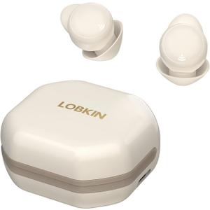 LOBKIN Ear Buds Sleep Headphones Earbuds for Side Sleepers Wireless Bluetooth 5.4 Mini Invisible Ultra-Light Earphones in Ear Headsets with Mic Noise Blocking Comfortable Fit for Sleep Workout (Creamy White)