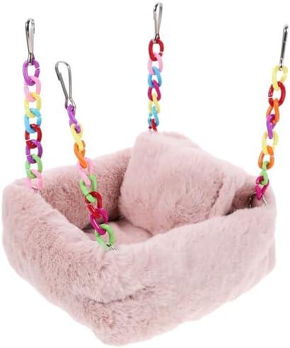 Amazon.com : LOGOFUN Adorable Hamster House Cave - Small Animal Hideout Pet Plush Sleeping Bed for Chinchilla and Hamster Supplies - Pink : Pet Supplies