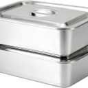 4 Inch Deep Lasagna Pan with Lid, 2 Pack 7.4QT Stainless Steel Baking Pan with Lid, Roasting Pans with Lid, Rectangle Baking Sheet for Oven