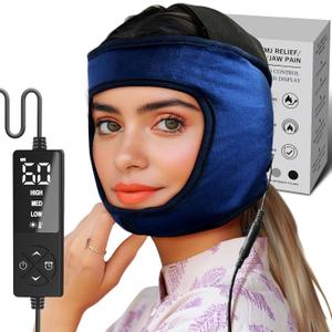 Electric Jaw Heating Pad for TMJ, Moist Heat Face Heating Pad with 3 Temp Settings and Auto Off, Hot Therapy for Chin Cheek Temple Pain Tension Headache Relief