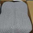 5 Pack Decorative Small Storage Baskets for Shelves, Cotton Rope Woven Basket for Organizing Bathroom, Nursery, Closet, Cabinet, Toys & Socks, Gift Baskets Empty, 11.8"x7.9"x4.7", Gray/White
