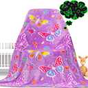 Butterfly Gifts for Girls, Glow in The Dark Throw Blanket, Soft Flannel Butterfly Blanket for Kids Teens Women, Cozy Bed Sofa Decor, Birthday Gifts for Granddaughter, 50"x60"