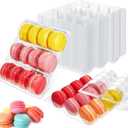 Sherr 12 Pcs Macaron Boxes Clear Plastic Macaron Storage Containers Macaroon Packaging Display Trays for Cookie, Wedding, Party Gifts