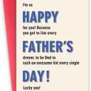 2 x Funny Fathers Day Card for Dad Stepfather Adoptive Father - Dad Greeting Cards Gift for Father's Day - Special Fathers Day Card Gifts from Daughter, Son, Stepson, Stepdaughter