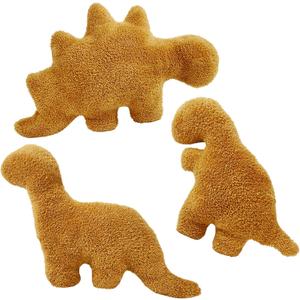3 Pack Dino Nugget Pillow Plush, Soft Dinosaur Chicken Nuggets Pillow for Birthday Gifts, Dinosaur Theme Party Decorations