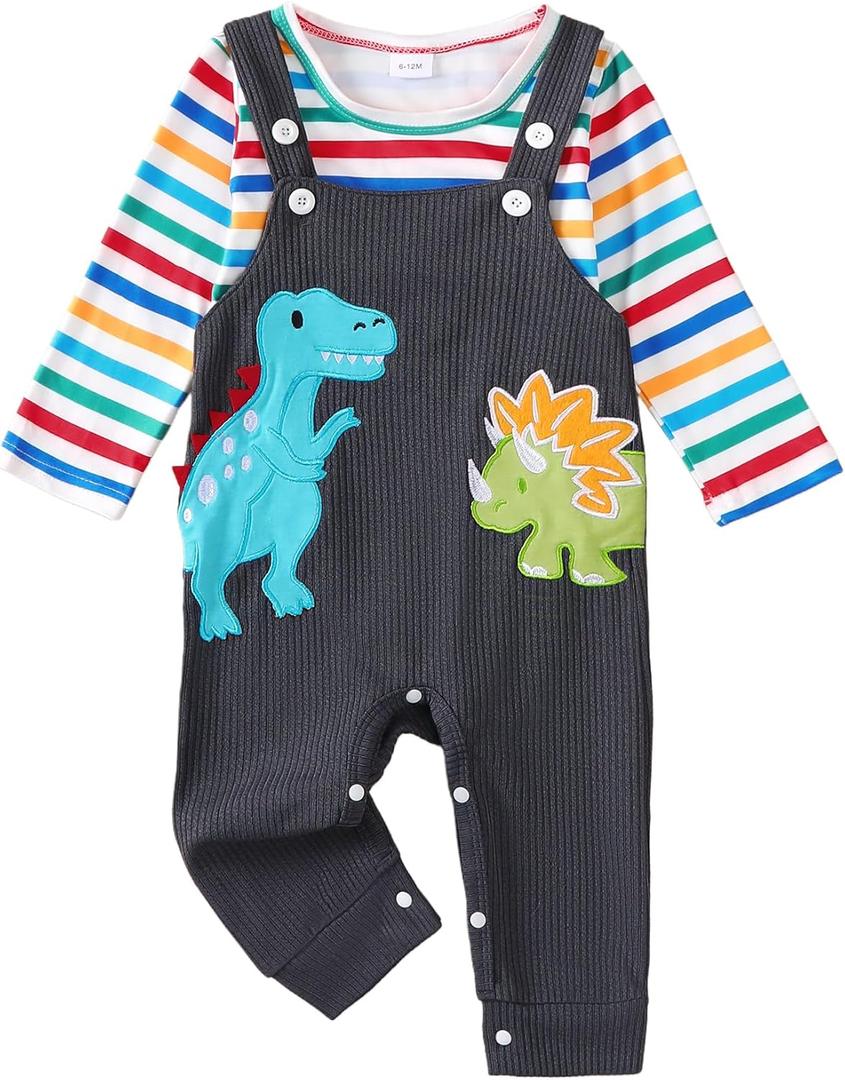 Baby Boy Clothes Fall Winter Newborn Boy Outfits 0 3 6 9 12 18 24 Months Overalls Infant Baby Boys Clothes (Colorful)
