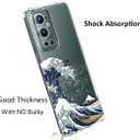 Unov Case Designed for OnePlus 9 Pro 5G, Crystal Clear Phone Case with [Anti-Slip Embossed Pattern], Shockproof Slim Protective [Anti-Yellowing TPU] Back Cover, Great Wave