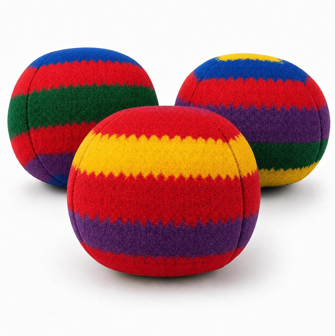 Retro Striped Footbag Professional Sand Filled Kick Ball - Foot Bag for Beginners & Pros, Compact Agility Training & Outdoor Circle Game for Adults and Teens (03-A)