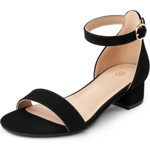 K KomForme Girls Sandals Low Heels Dress Pump Ankle Strap Open Toe Wedding Party Shoes, US 5