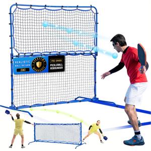 Pickleball Rebounder Net with Kitchen Lines System for Solo Training Equipment, 6FT 2in1 Mini Pickleball Practice Net Portable Trainer for Driveway Backyard Garage, Easy Setup & Storage