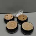 30mm Height Pack of 4 Black Eucalyptus Wood Round Bun Furniture Feet Sofa Cabinet Couch Legs