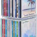 STORi Stackable Clear Plastic CD Organizers (2 Pack) Cube Jewel Case Holders Perfect for Theatre Room | Holds up to 12 CD Cases per Organizer | Made in USA