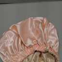 Satin Bonnet Double Layer Silk Bonnet for Sleeping Women Hair Care for Natural Curly (Rose Pink)