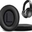 Replacement Ear Pads for Bose QuietComfort 35 35 II 15 25(qc 35 25 15/QC35 ii), Headphone Ear Covers, High Density Memory Cotton, Soft Leather, Adaptive Noise Isolation Headphones Pads Cushions (black)