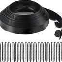 LINSHRY 100 FT Landscape Edging, 2 in.Tall No Dig Garden Edging Border with 120 Spikes, Flexible Plastic Lawn Edging for Landscaping Flower Bed, Grass, Yard (Black)