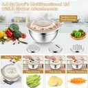 P&P CHEF Mixing Bowls with Lids Set of 3, Stainless Steel Mixing Bowl and Colander for Kitchen, 3 Grater Attachments & Non-Slip Bottoms, Visible & Airtight Lid, Khaki