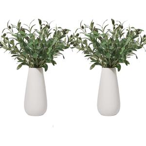 Heleze 10 PCS Artificial Olive Branch Greenery Stems Fake Plants with 72 Leaves for Vase Faux Olive Branches Home Decor Indoor 18 Inch