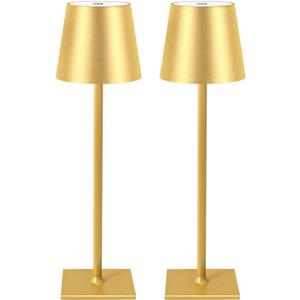 2 Pack Cordless Table Lamps, 3 Colors Stepless Dimming, 5000mAh Rechargeable Battery LED Desk Lamp for Bedroom/Couple Dinner/Desk/Cafe/Dining Room/Terrace