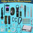 Survival Kit Advent Calendar 2025 Adults Men Teen Boys, 24 Day Christmas Countdown Calendar for Father Son Camping, Fishing Outdoor Adventure Gifts