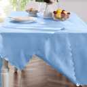 Entisn 4 Pack Baby Blue Satin Tablecloth 54 x 54 Inches Table Cloth, Square Silky Tablecloth Smooth Table Cover Decoration for Wedding Party Holiday Dinner