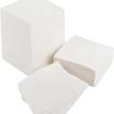 500 PCS Napkins 2 Ply 4.9" X 4.9" Plain White Beverage Napkins Disposable Four Fold Cocktails Paper Napkins folded