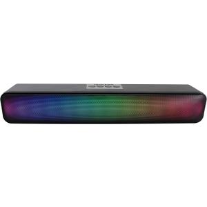 Riptunes Portable Bluetooth Sound Bar with 6 Changing LED Lights, Built-in Mic, Dynamic RGB Stereo Speaker for Desktop/Laptop/Phone/TV, Compatible w/USB/Micro-SD/AUX Line-in - Black