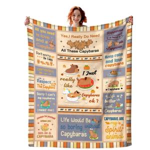 Dizogogo Capybara Blanket Capybara Stuff Animal Blanket Gifts for Girls,Cute Capybaras Throw Blankets Sofa Couch Decor,Best Birthday Gifts for Kids Girls Boys Women Capybaras Lovers 50"X40"