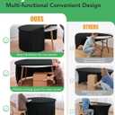 6 Pack Spandex Table Cover Skirts for 60 inch Round Tables, Black Stretch Table Cloths with Floor-Length Ruffle, Elastic Fitted Skirted Tablecloth for Elegant Wedding Banquet Party Buffet Decoration